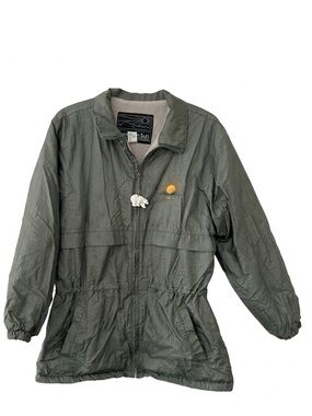 EUC Vintage Northern Sun Canada 90’s Women’s Polar Bear Windbreaker Green Size M